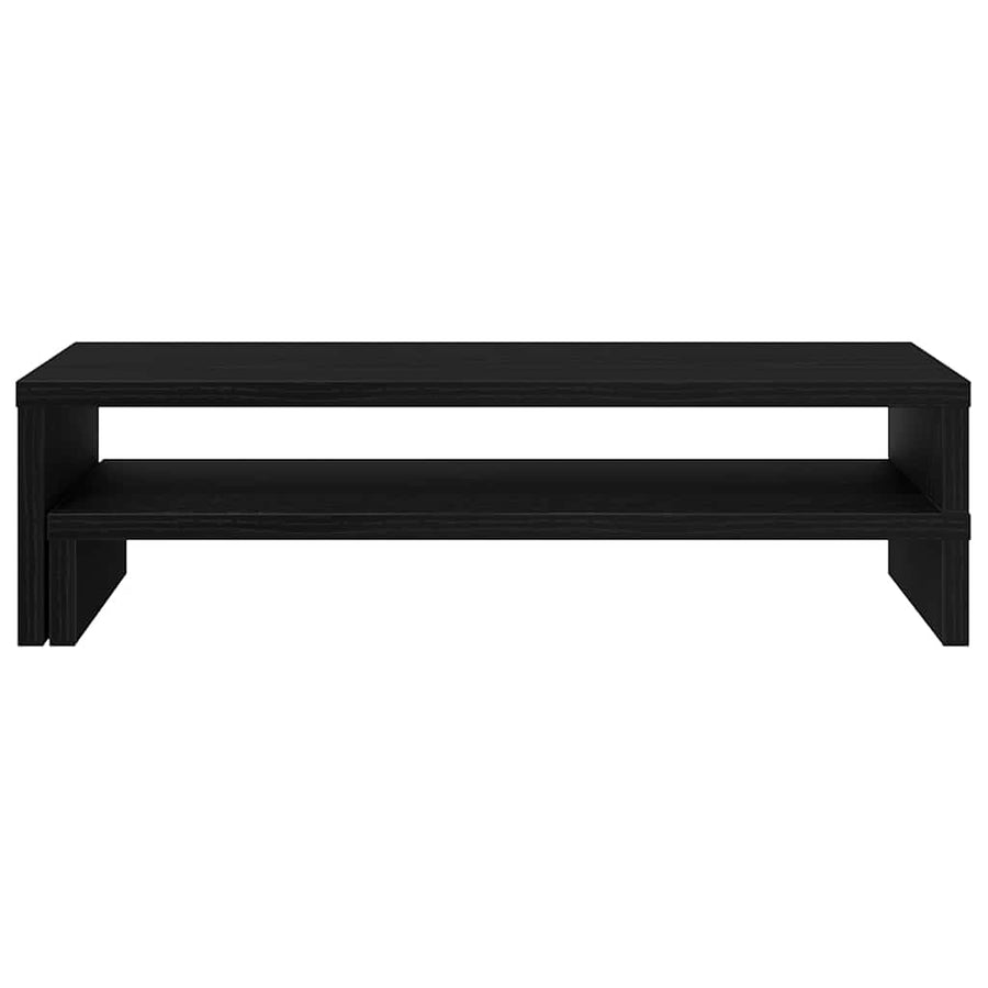 Monitorstandaard Zwart Eiken 54x22x15 cm Bewerkt Hout