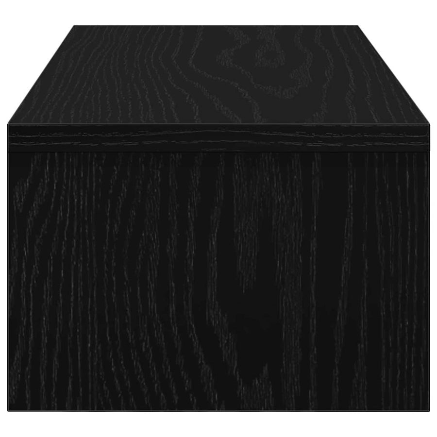 Monitorstandaard Zwart Eiken 54x22x15 cm Bewerkt Hout