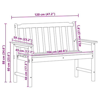 Tuinbank Wit 120 x 59 x 88 cm HDPE