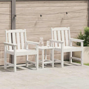 Tuinstoel 2 stuks wit 65,5x59x88 cm HDPE