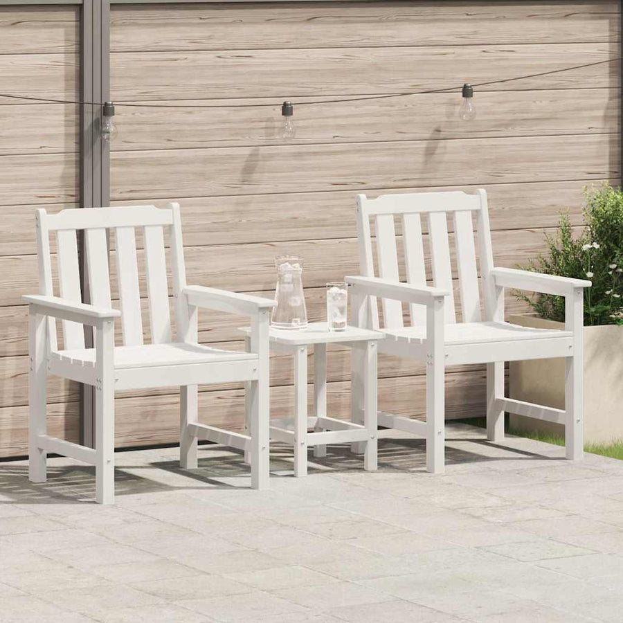 Tuin Eetkamer 2 Pcs 65,5 X 59 X 88 Cm Hdpe Wit Stoel