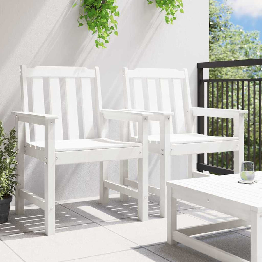 Tuin Eetkamer 2 Pcs 65,5 X 59 X 88 Cm Hdpe Wit Stoel