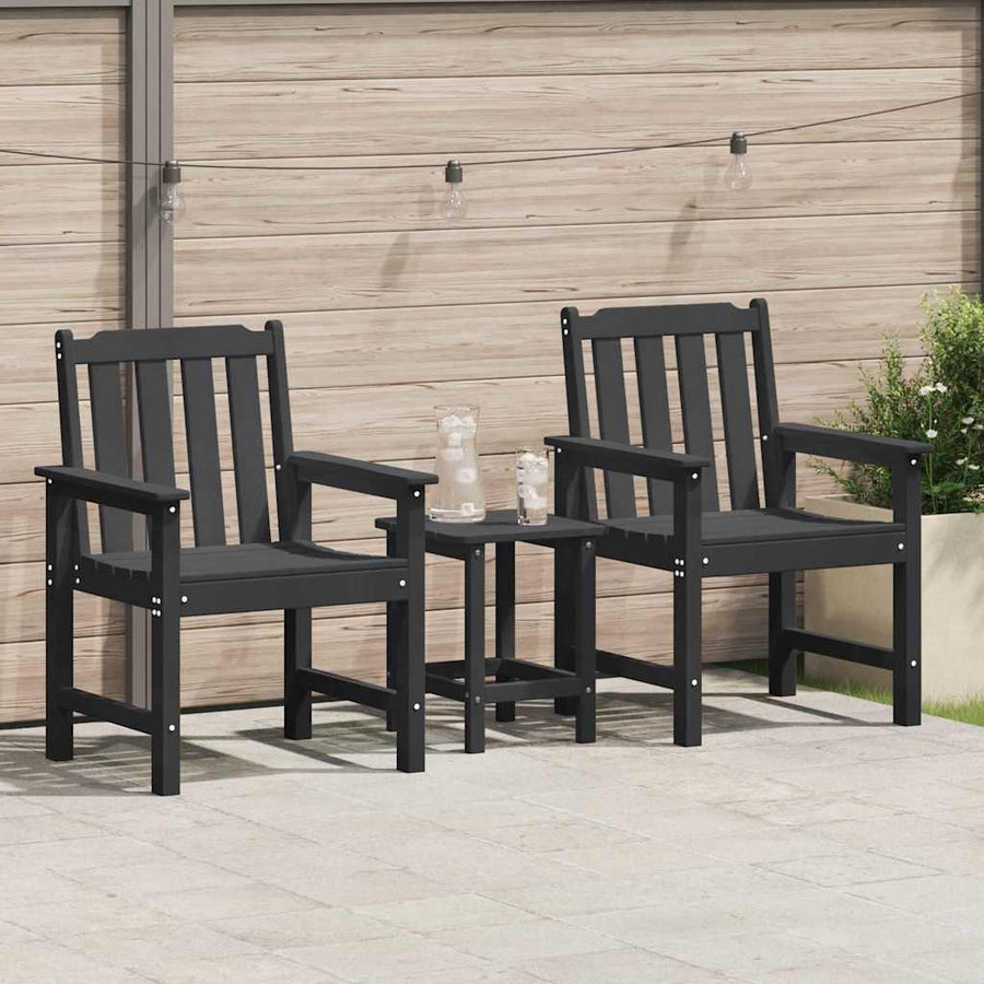 Tuin Eetkamer 2 Pcs 65,5 X 59 X 88 Cm Hdpe Zwart Stoel