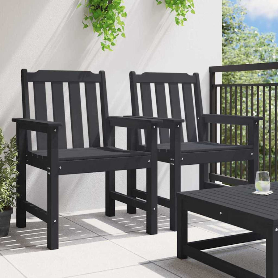Tuin Eetkamer 2 Pcs 65,5 X 59 X 88 Cm Hdpe Zwart Stoel