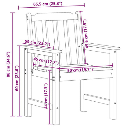 Tuin Eetkamer 2 Pcs 65,5 X 59 X 88 Cm Hdpe Zwart Stoel