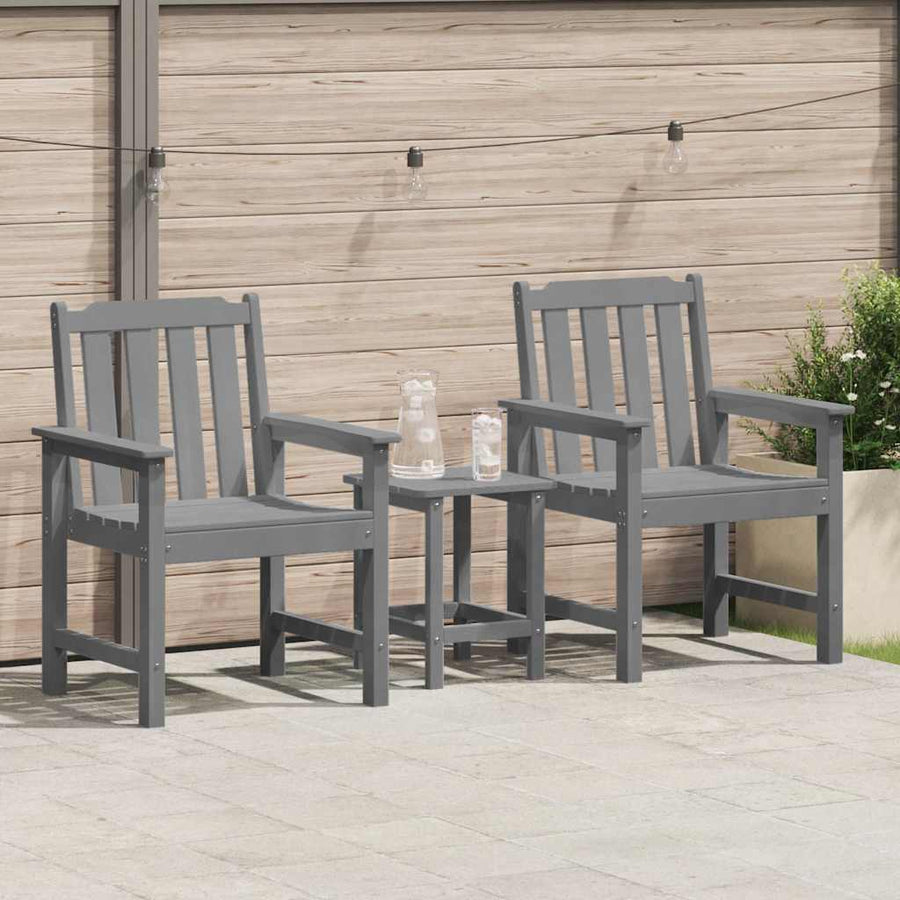 Tuin Eetkamer 2 Pcs 65,5 X 59 X 88 Cm Hdpe Lichtgrijs Stoel