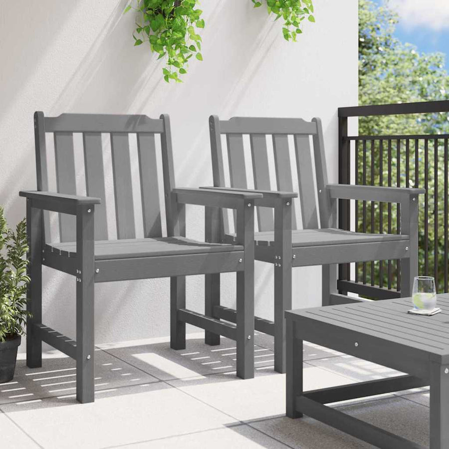 Tuin Eetkamer 2 Pcs 65,5 X 59 X 88 Cm Hdpe Lichtgrijs Stoel