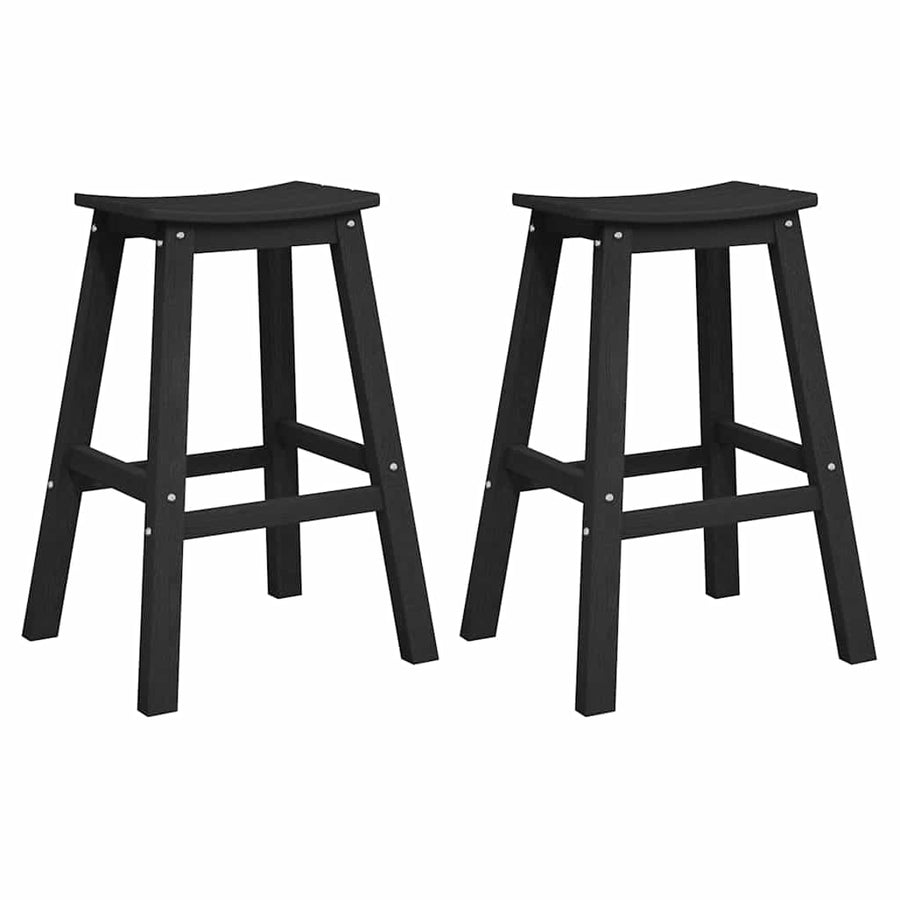 Barkruk 2 pcs Zwart 52 x 43 x 73,5 cm HDPE