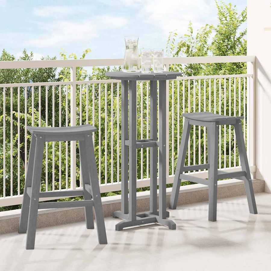 Barkruk 2 pcs Lichtgrijs 52 x 43 x 73,5 cm HDPE