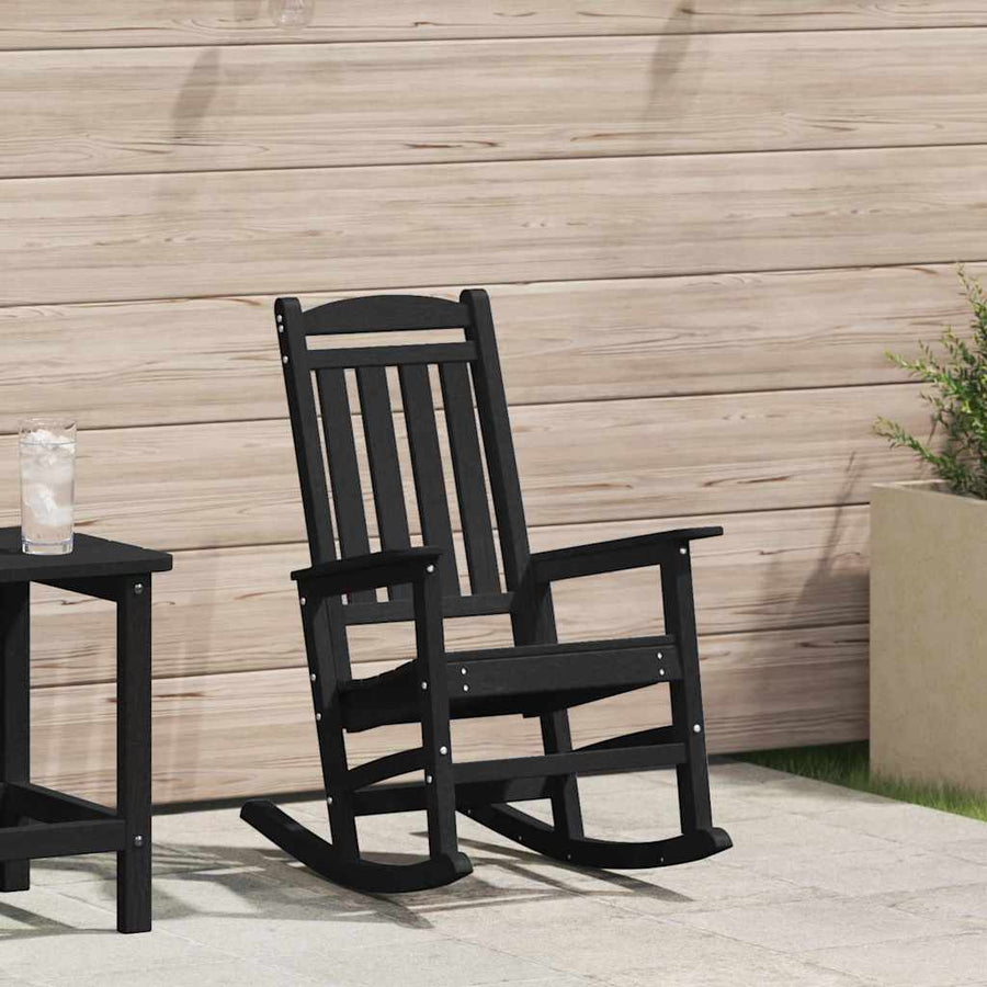 Tuin Schommelstoel Zwart 92 x 70 x 108cm HDPE