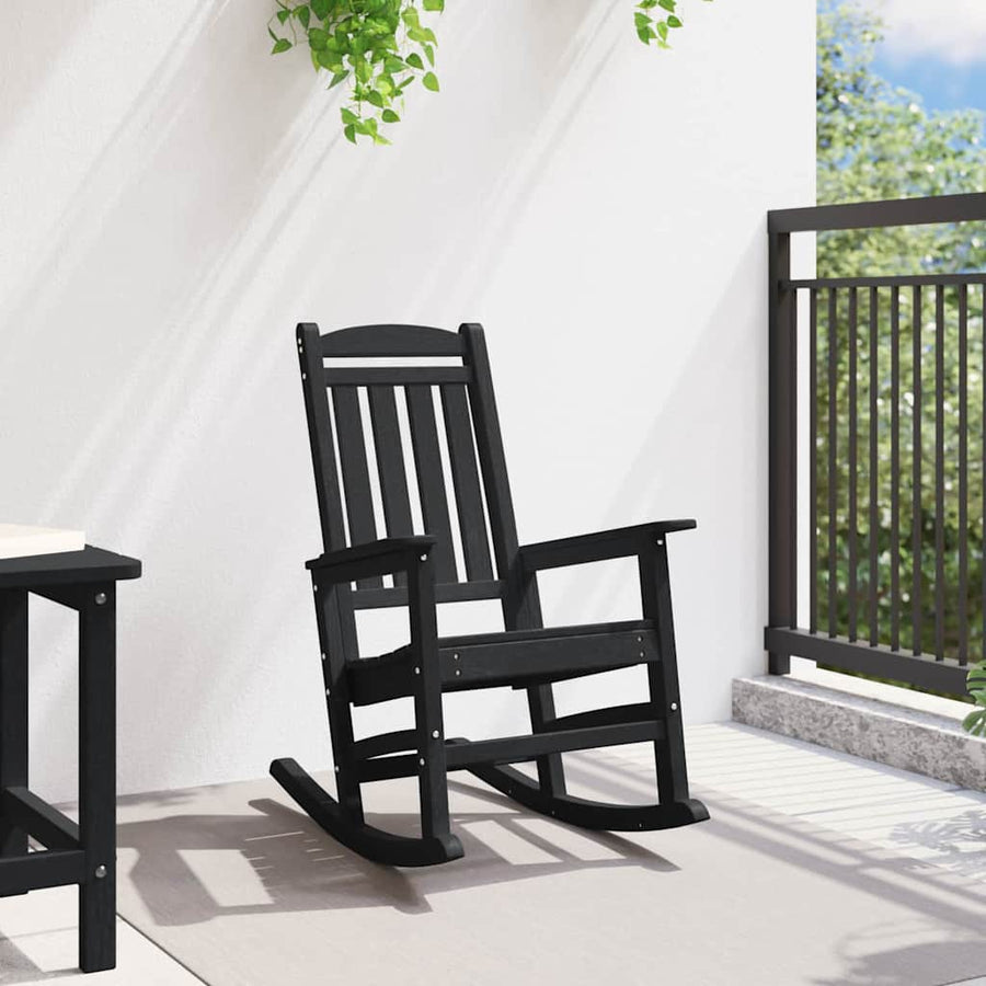 Tuin Schommelstoel Zwart 92 x 70 x 108cm HDPE