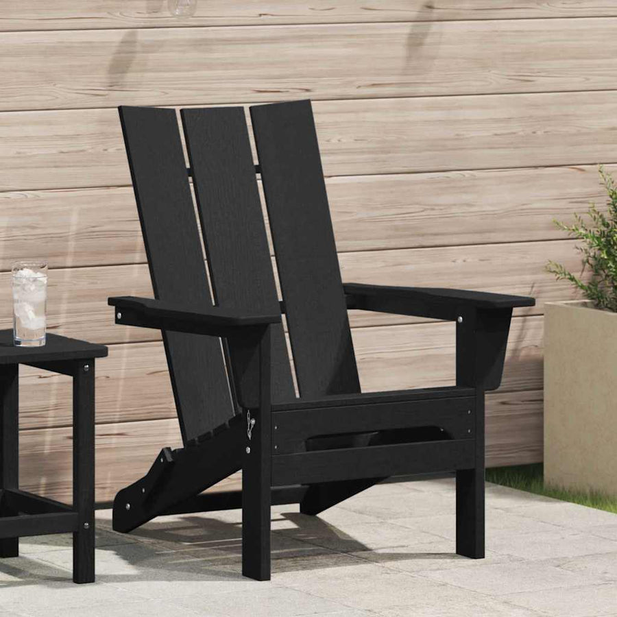 Vouw Adirondack Stoel 80,5 X 74,5 X 92 Cm Hdpe Zwart