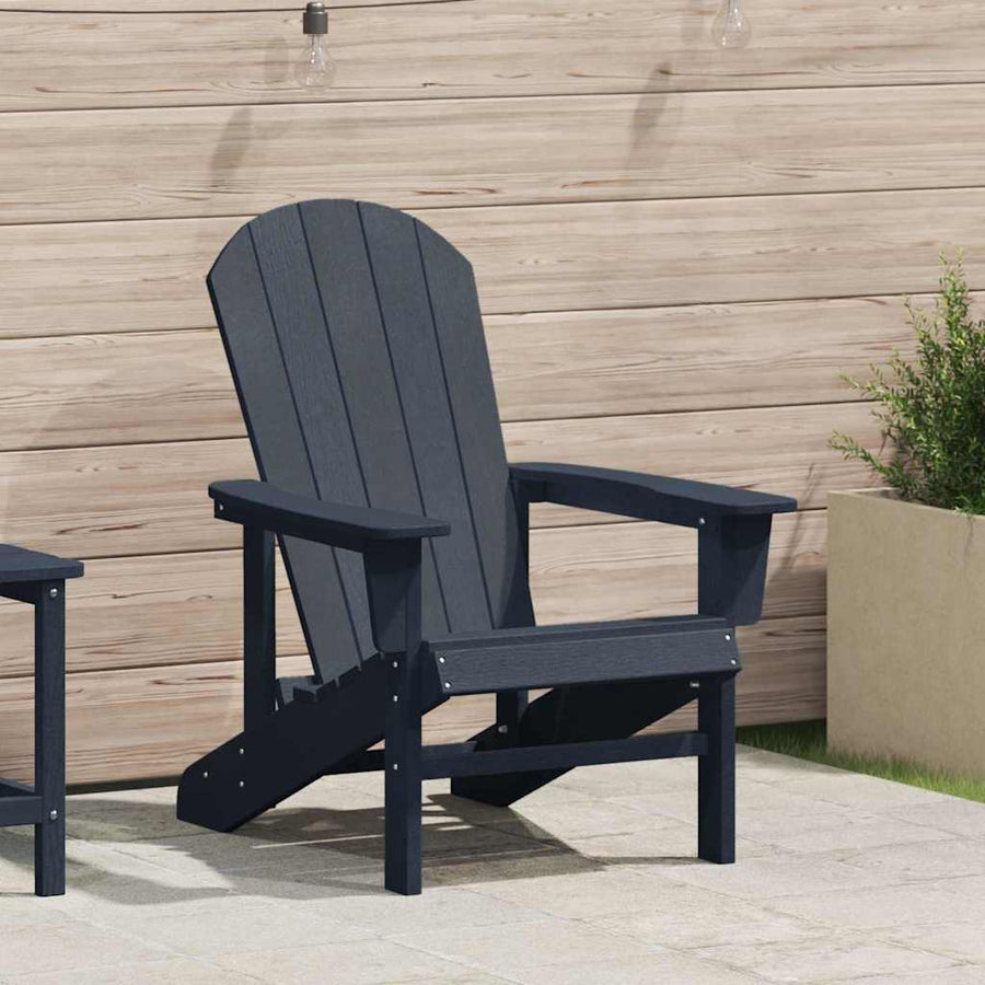 Adirondack-Stoel 82 X 74 X 92 Cm Hdpe Marineblauw zonder voetensteun