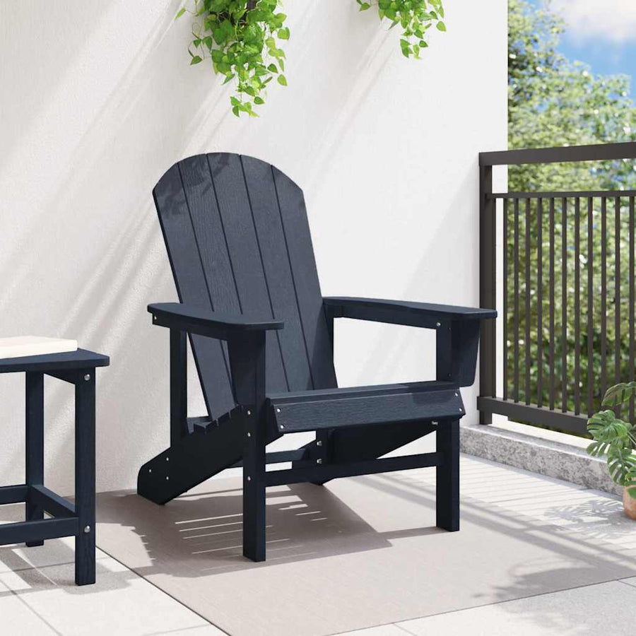 Adirondack-Stoel 82 X 74 X 92 Cm Hdpe Marineblauw zonder voetensteun