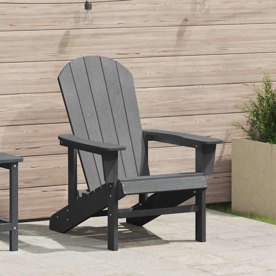 Adirondack-Stoel 82 X 74 X 92 Cm Hdpe Lichtgrijs zonder voetensteun
