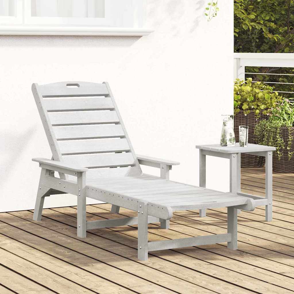 Ligstoel Wit 195,5 x 53 x 98,5 cm HDPE