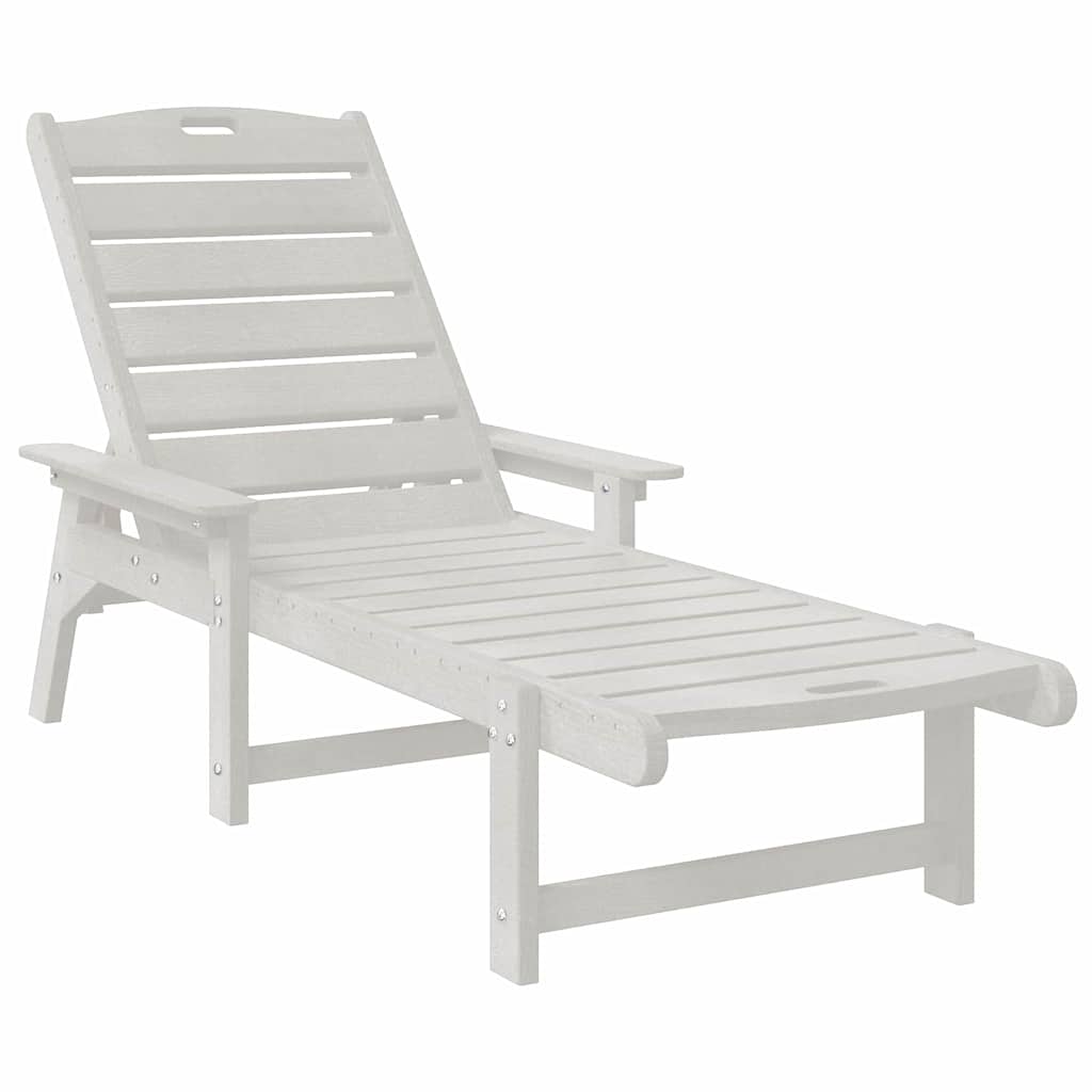 Ligstoel Wit 195,5 x 53 x 98,5 cm HDPE