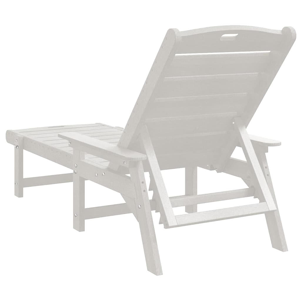 Ligstoel Wit 195,5 x 53 x 98,5 cm HDPE