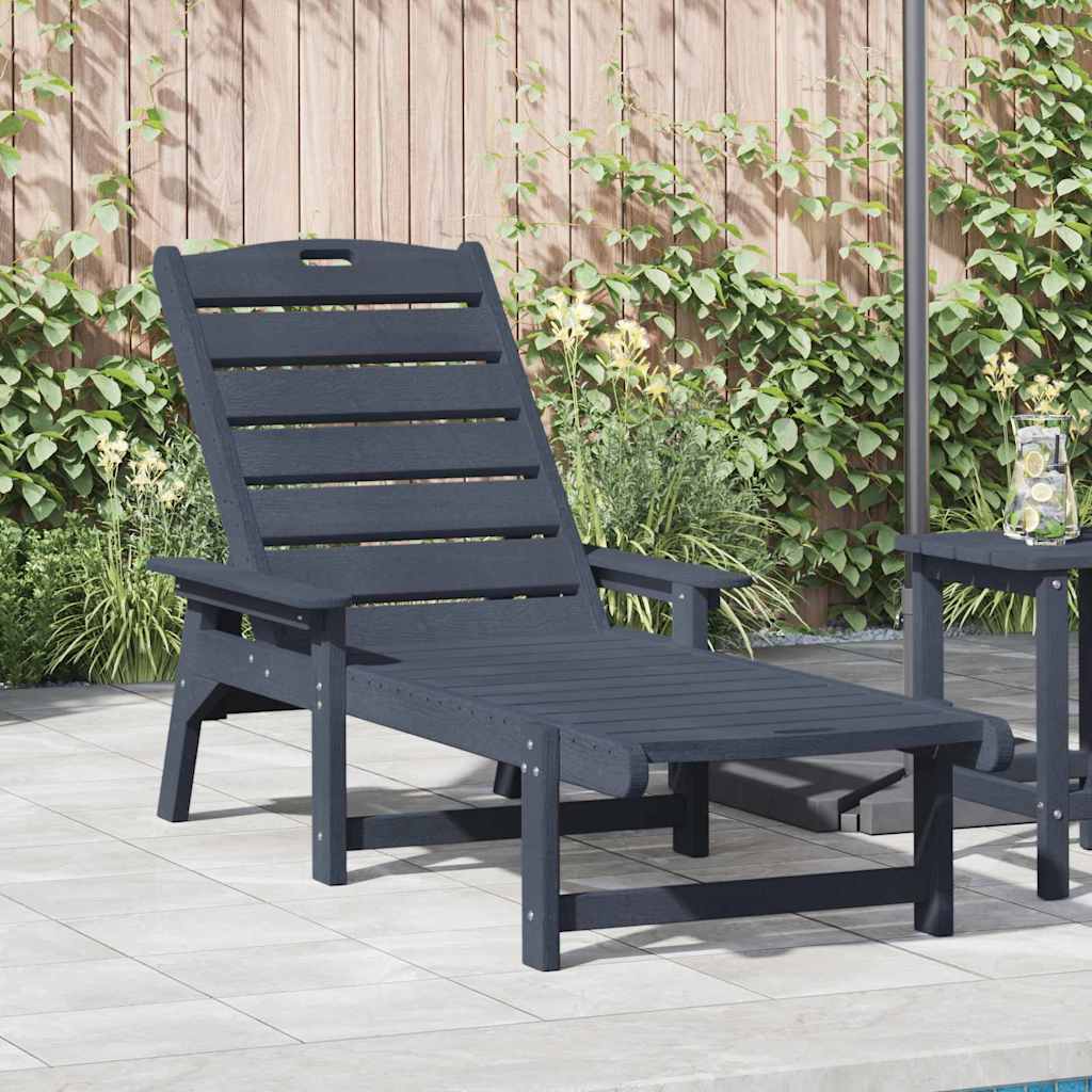 Ligstoel Marineblauw 195,5 x 53 x 98,5 cm HDPE