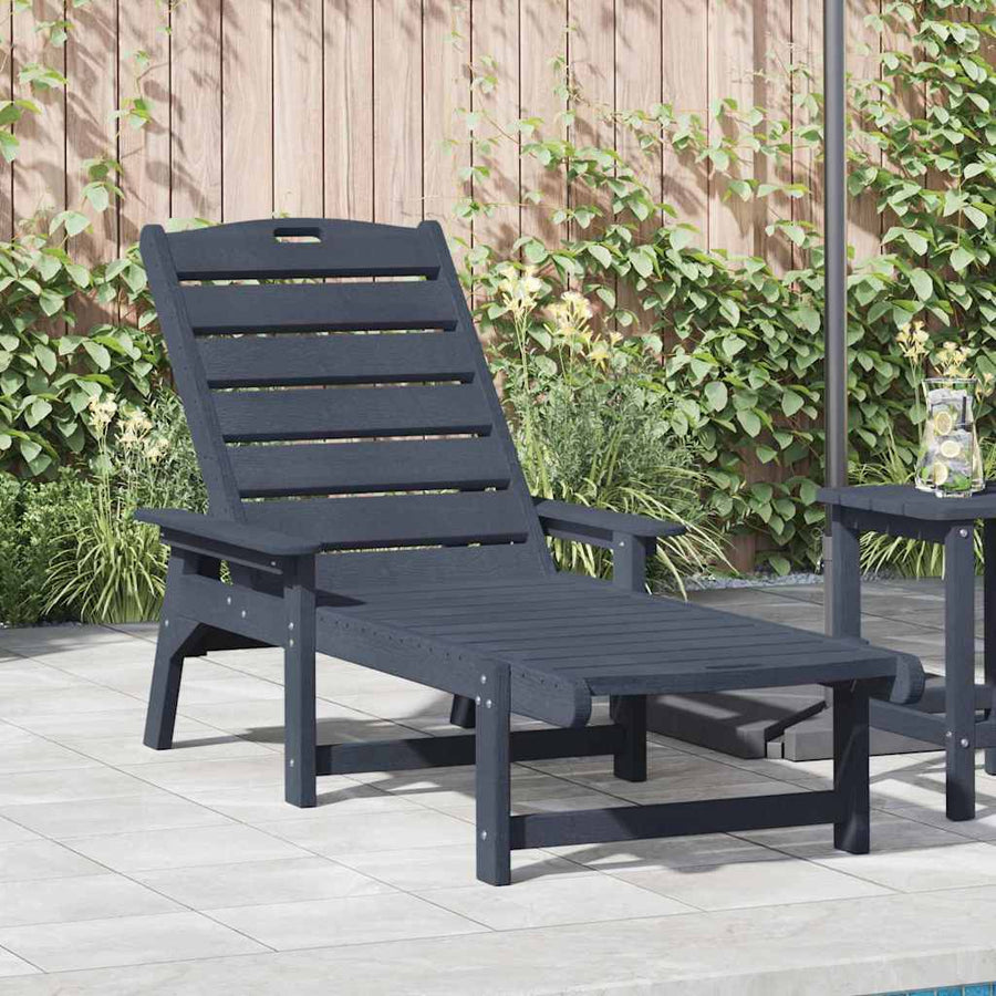 Ligstoel Marineblauw 195,5 x 53 x 98,5 cm HDPE