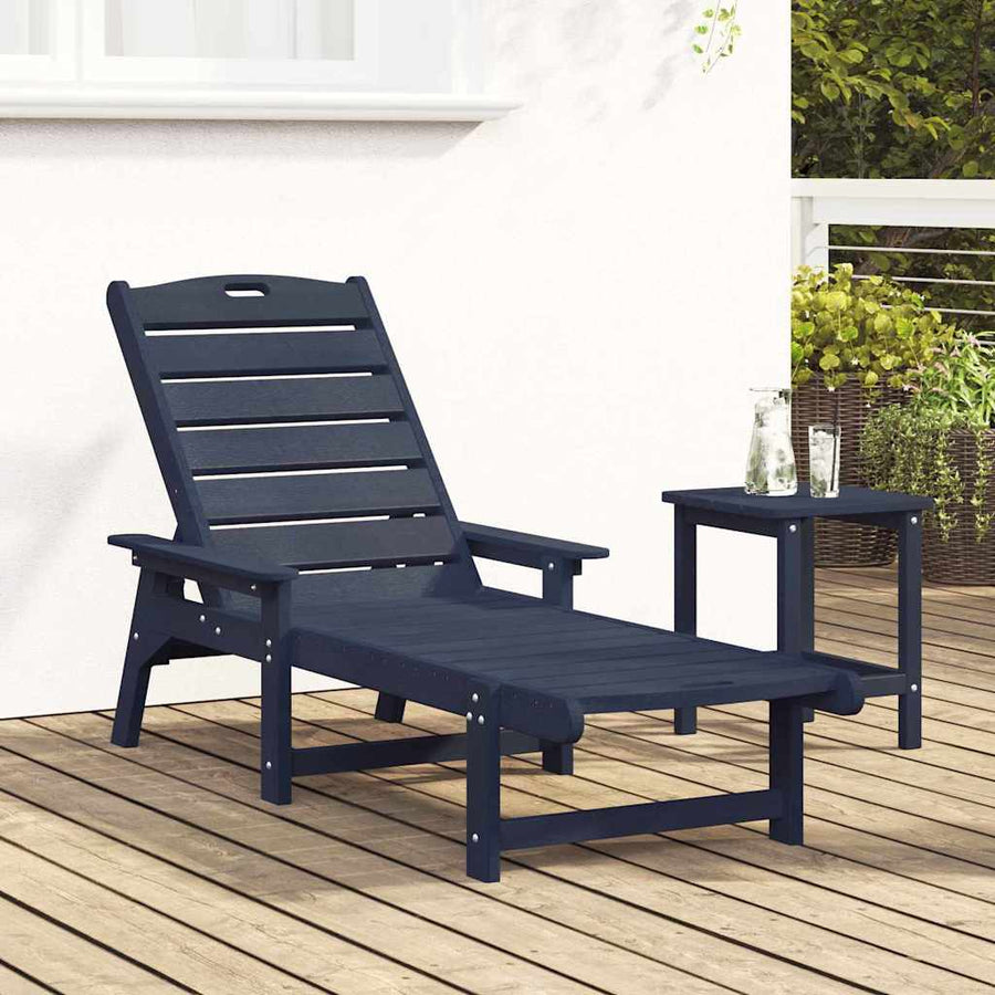 Ligstoel Marineblauw 195,5 x 53 x 98,5 cm HDPE