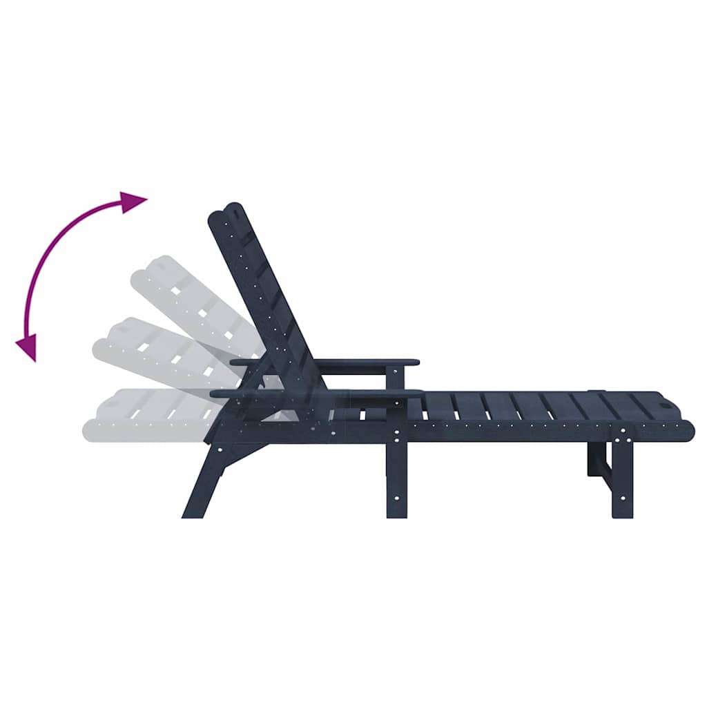 Ligstoel Marineblauw 195,5 x 53 x 98,5 cm HDPE