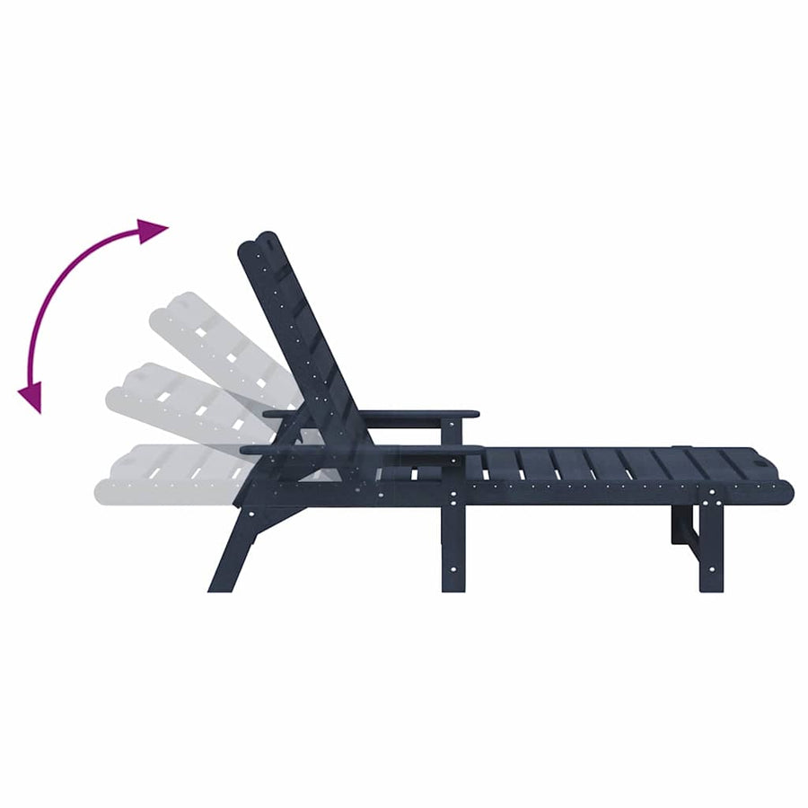Ligstoel Marineblauw 195,5 x 53 x 98,5 cm HDPE