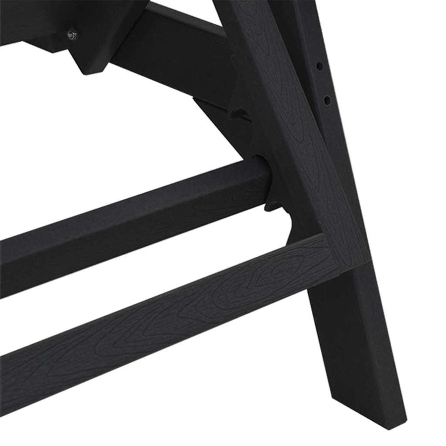 Ligstoel Zwart 195,5 x 53 x 98,5 cm HDPE