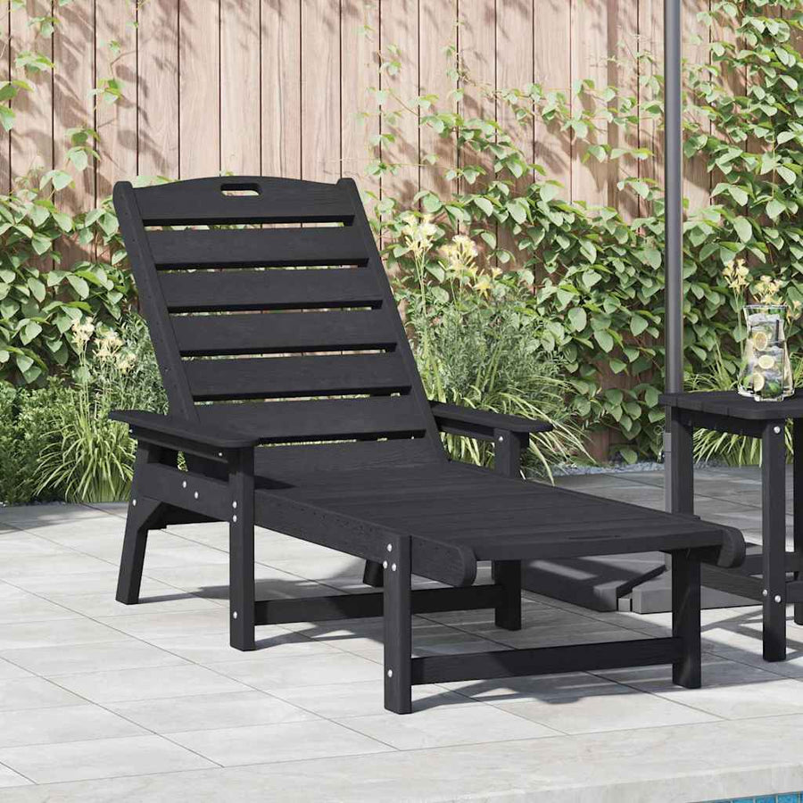 Ligstoel Zwart 195,5 x 53 x 98,5 cm HDPE