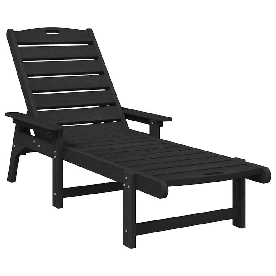 Ligstoel Zwart 195,5 x 53 x 98,5 cm HDPE