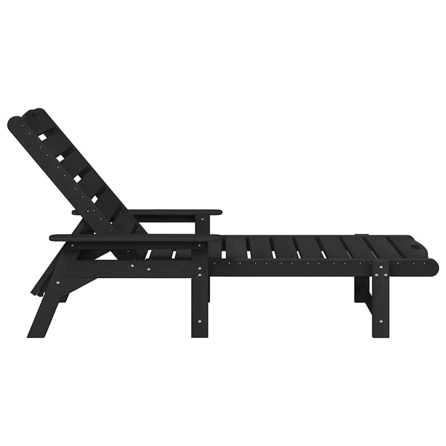 Ligstoel Zwart 195,5 x 53 x 98,5 cm HDPE