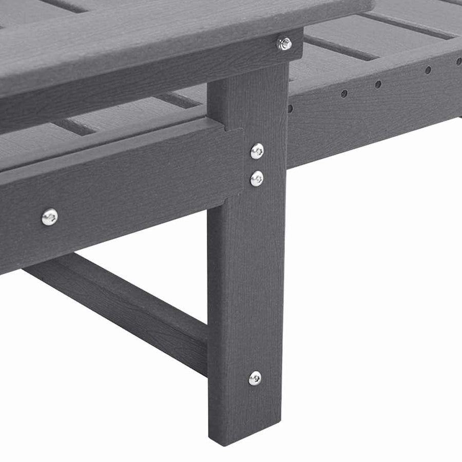 Ligstoel Lichtgrijs 195,5 x 53 x 98,5 cm HDPE