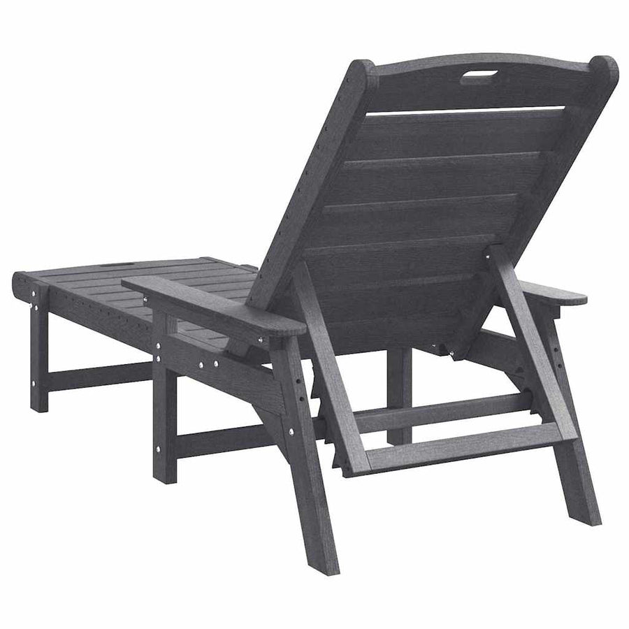 Ligstoel Lichtgrijs 195,5 x 53 x 98,5 cm HDPE