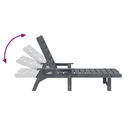 Ligstoel Lichtgrijs 195,5 x 53 x 98,5 cm HDPE