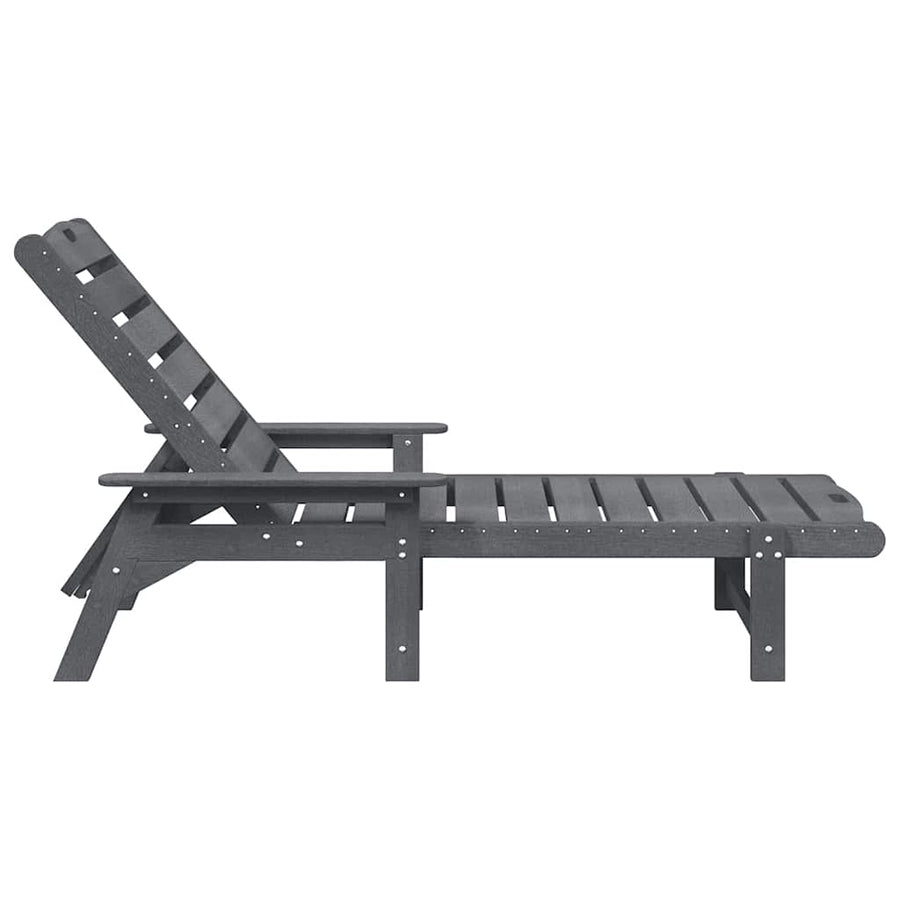 Ligstoel Lichtgrijs 195,5 x 53 x 98,5 cm HDPE