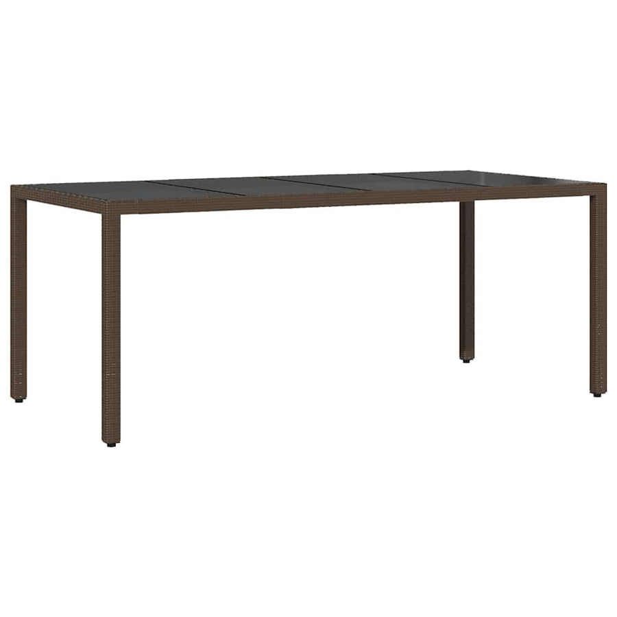 Tuin Eetset 7 pcs Bruin 190 x 90 x 75 cm Poly rattan