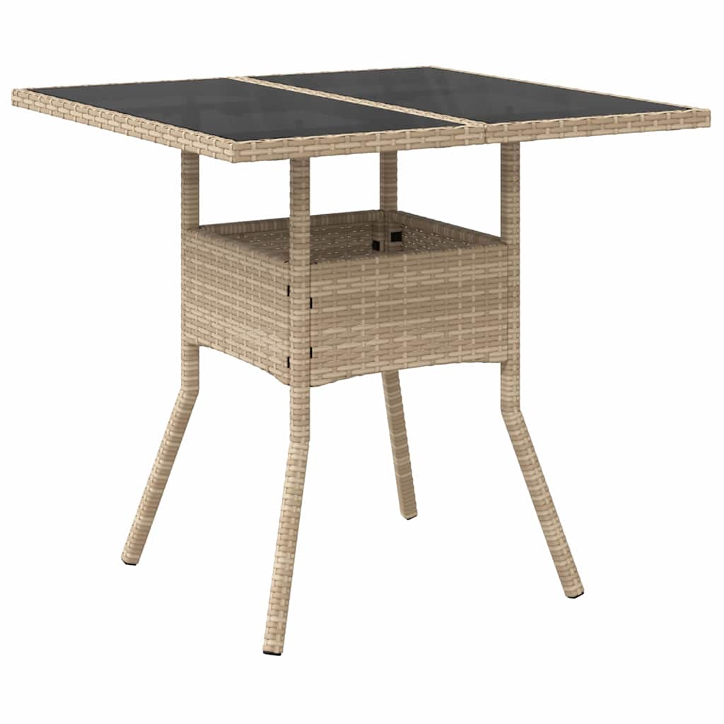 Tuin eettafelset 5 pcs Beige poly rattan