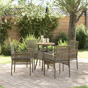 Tuin eettafelset 5 delig grijs polyrattan