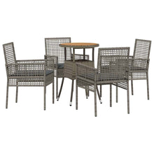 Tuin Eetset 5 pcs Grijs Poly riet