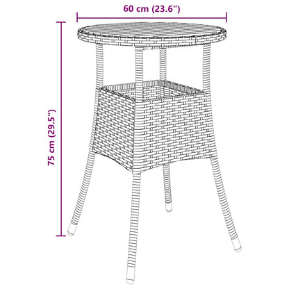 Tuin Eetset 5 pcs Grijs Poly riet