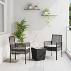 Tuinset poly rattan 3-delig zwart