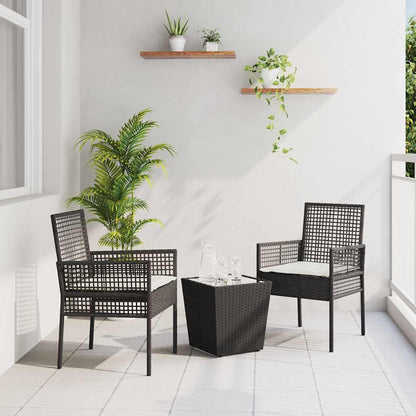 Tuin Bistro Set 3 pcs Zwart poly rattan