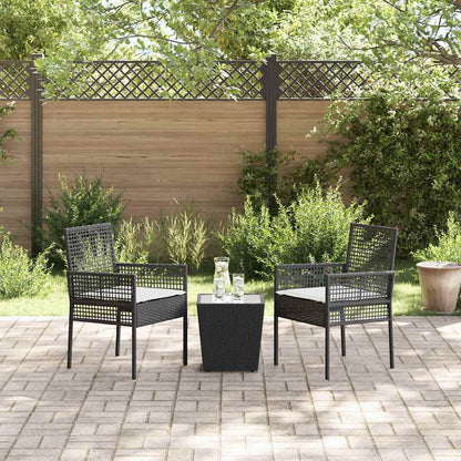 Tuin Bistro Set 3 pcs Zwart poly rattan