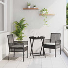 Tuin bistro set poly rattan zwart crèmewit