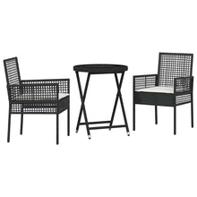 Tuin Bistro Set 3 Pcs Poly Rattan Zwart en crèmewit