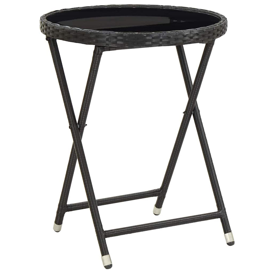 Tuin Bistro Set 3 Pcs Poly Rattan Zwart en crèmewit