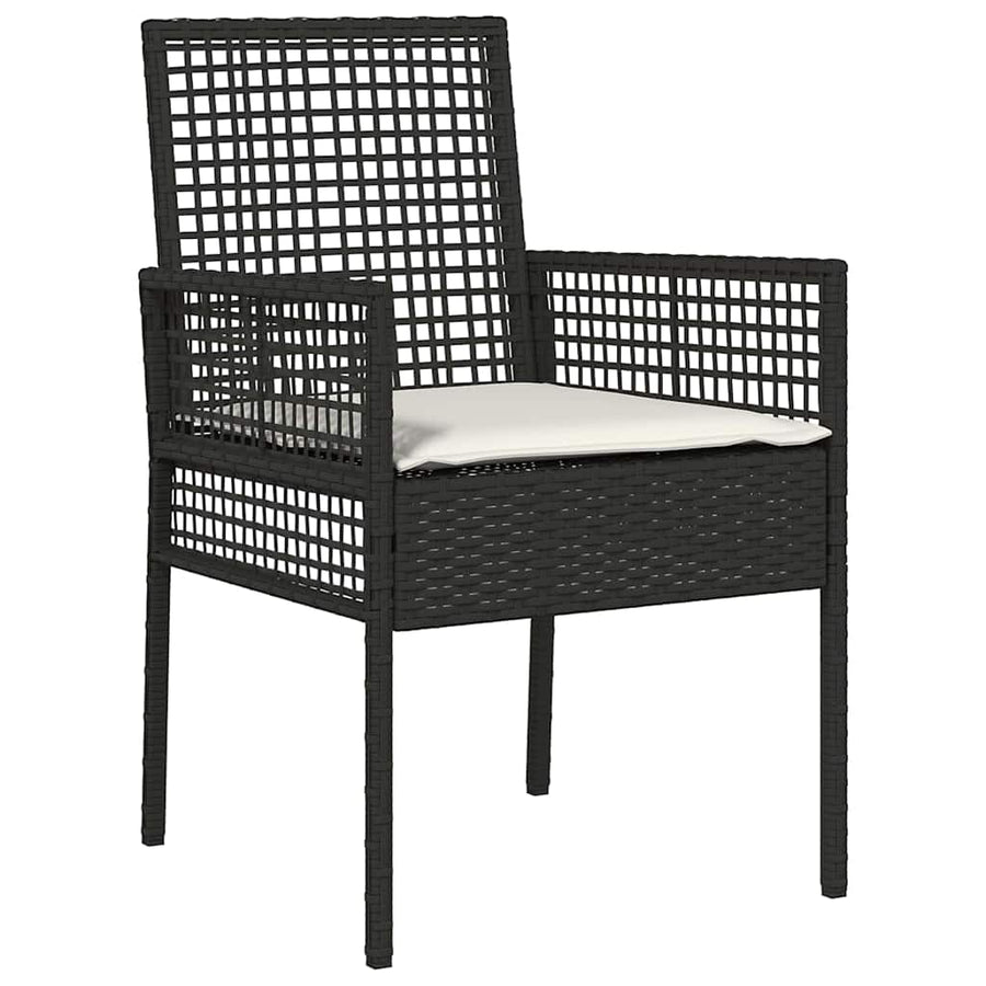 Tuin Bistro Set 3 Pcs Poly Rattan Zwart en crèmewit