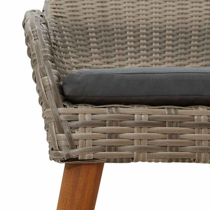 Tuinstoel met kussen 2 pcs Zwart 62,5 x 55 x 82 cm poly rattan