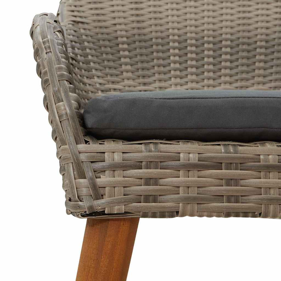 Tuinstoel met kussen 2 pcs Zwart 62,5 x 55 x 82 cm poly rattan