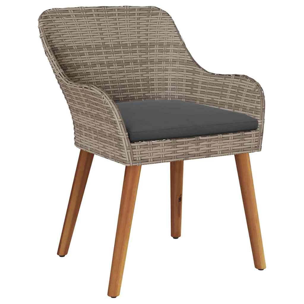 Tuinstoel met kussen 2 pcs Zwart 62,5 x 55 x 82 cm poly rattan